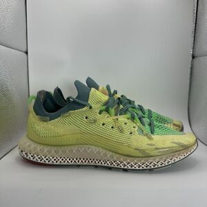 Adidas Fusio 4D Primeknit Frozen Yellow Shoes Mens Size 9.5 Green Running